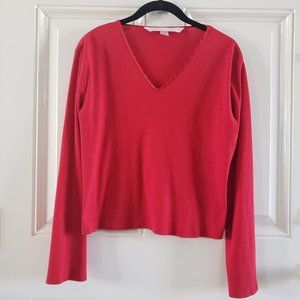 VICTORIA'S SECRET V Neck Long Sleeves Red Sleepwear SZ M